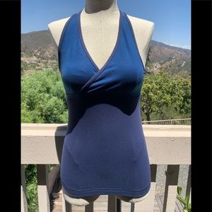 LULULEMON XS ATHLETIC TOP RACER BACK BLUE